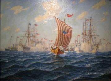 Hjalmar Johnssen Viking Andommer Chicago Seeschlachten Ölgemälde